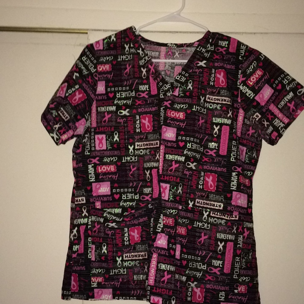 Scrub Top - Breast Cancer Awareness